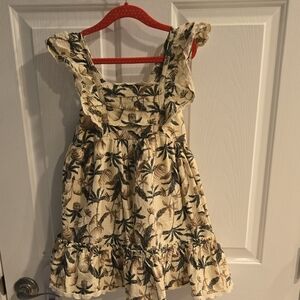 Tommy Bahama Black and Cream Sundress Sleeveless Square Neck